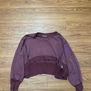 Free People Plum Cropped Sweatshirt